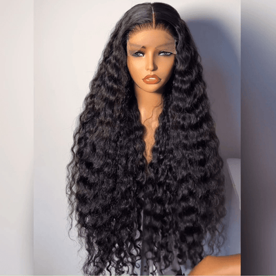 Full 300% Density Deep Wave Glueless Wig 13x4 HD Lace Front Wig Pre Plucked Hairline 100% Real Human Hair Wig - GeetaHair