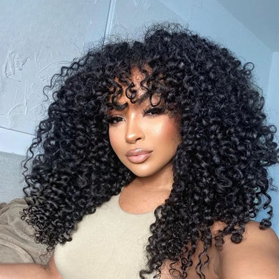 250% Density Spanish Curly Hair 13x4 HD Transparent Lace Front Wig Natural Human Hair Wig - Geeta Hair - GeetaHair