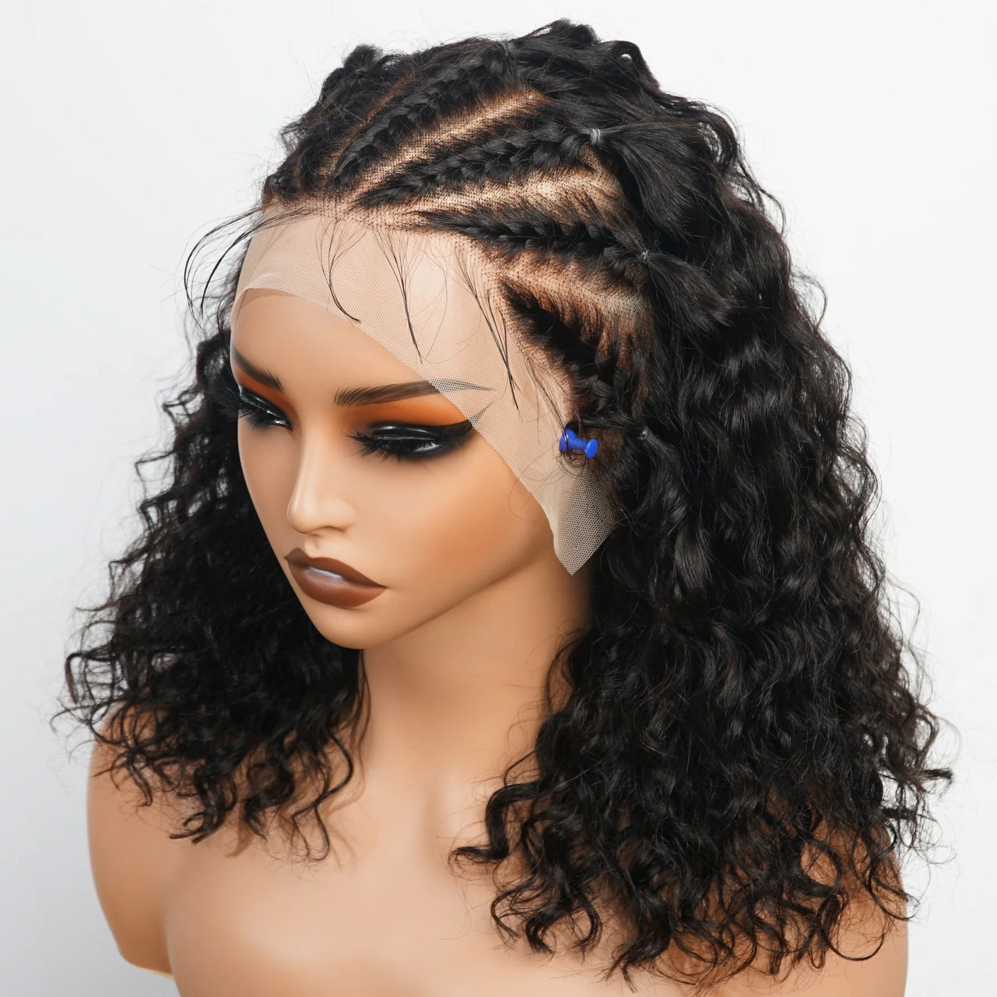 Bogo Sale $199= 16” Braided Water Wave Wig + 14” 99J Straight Bangs Wig - GeetaHair