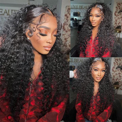Tax Return Sale Black Curly Hair 13x4 HD Lace Front Wig 100% Virgin Human Hair Wigs Pre Plucked Hairline - Geeta Hair - GeetaHair
