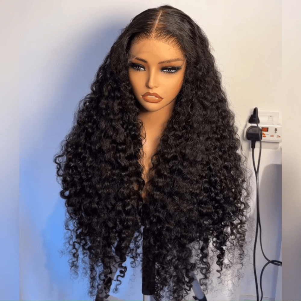 Full 300% Density Deep Wave Glueless Wig 13x4 HD Lace Front Wig Pre Plucked Hairline 100% Real Human Hair Wig - GeetaHair