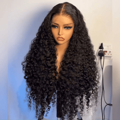 Full 300% Density Deep Wave Glueless Wig 13x4 HD Lace Front Wig Pre Plucked Hairline 100% Real Human Hair Wig - GeetaHair