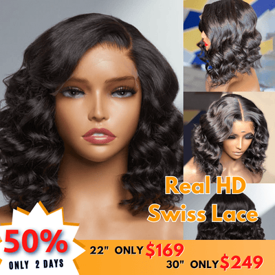 No Code 50% OFF Flash Sale: Glueless 6x4.5 Loose Wave Pre Cut HD Transaparent Lace Human Hair Wigs - Only 2 Days - GeetaHair