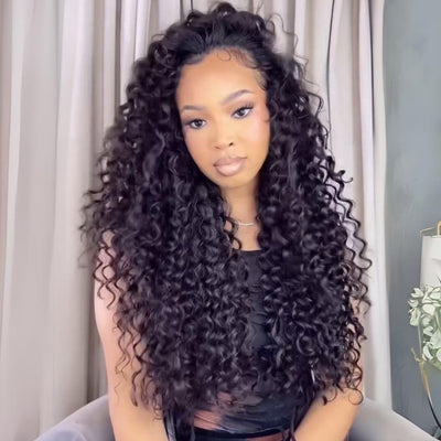 Passion Wave Wet and Wavy Lace Part Human Hair Wig 13x4 Lace Front HD Lace Wigs 300% Density - GeetaHair