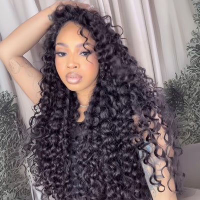 Passion Wave Wet and Wavy Lace Part Human Hair Wig 13x4 Lace Front HD Lace Wigs 300% Density - GeetaHair