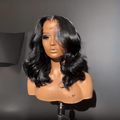 Geeta Wear And Go Glueless Human Hair Bob Wig Brazilian Body Ocean Wave 13x4 Lace Front Pre Plucked Human Wigs - GeetaHair