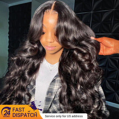 300% Density 3D Body Wave 13x6 Lace Frontal Wig Human Hair Pre Plucked Gluless Wig No Code Needed - GeetaHair
