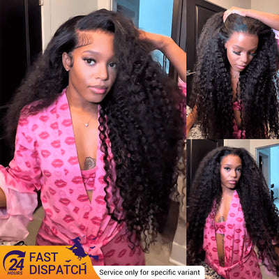 $199 30Inch Curly 13x4 Lace Front Wig 100% Virgin Human Hair Wigs Black Curly Hair Pre Plucked Hairline Flash Sale - GeetaHair