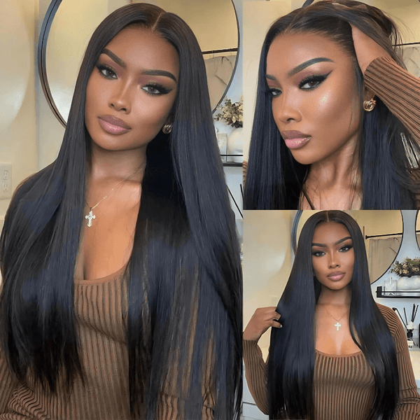 $199 30Inch Straight Hair 13x6 Transparent Lace Glueless Wigs Human Hair 180% Density Flash Sale