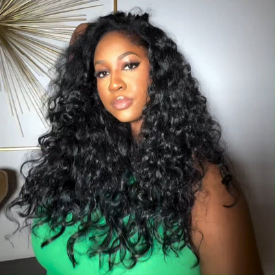 Loose Wave Glueless Wig 13x4 HD Lace Front Wig Pre Plucked Hairline 100% Real Water Wave Human Hair Wig - GeetaHair