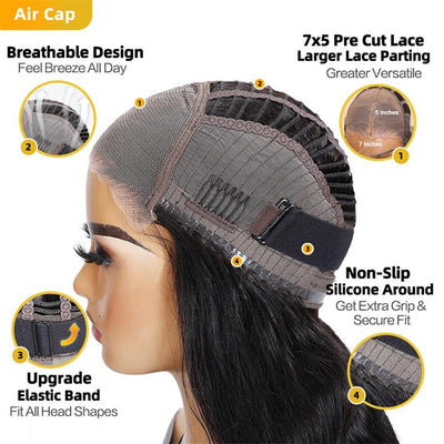 Wear Go Glueless Wigs Kinky Straight Pre Cut HD Transaparent Lace Human Hair Wigs With Breathable Wear & Go Pre Plucked Hairline Cap Air Wig - Geeta Hair - GeetaHair
