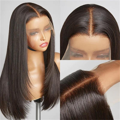 Pre Bleached Knots Glueless Wig Layered Cut 13x4 HD Lace Front Wig Human Hair for Women Pre Plucked Natural Hairline - GeetaHair