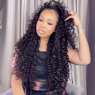 Passion Wave Wet and Wavy Lace Part Human Hair Wig 13x4 Lace Front HD Lace Wigs 300% Density - GeetaHair