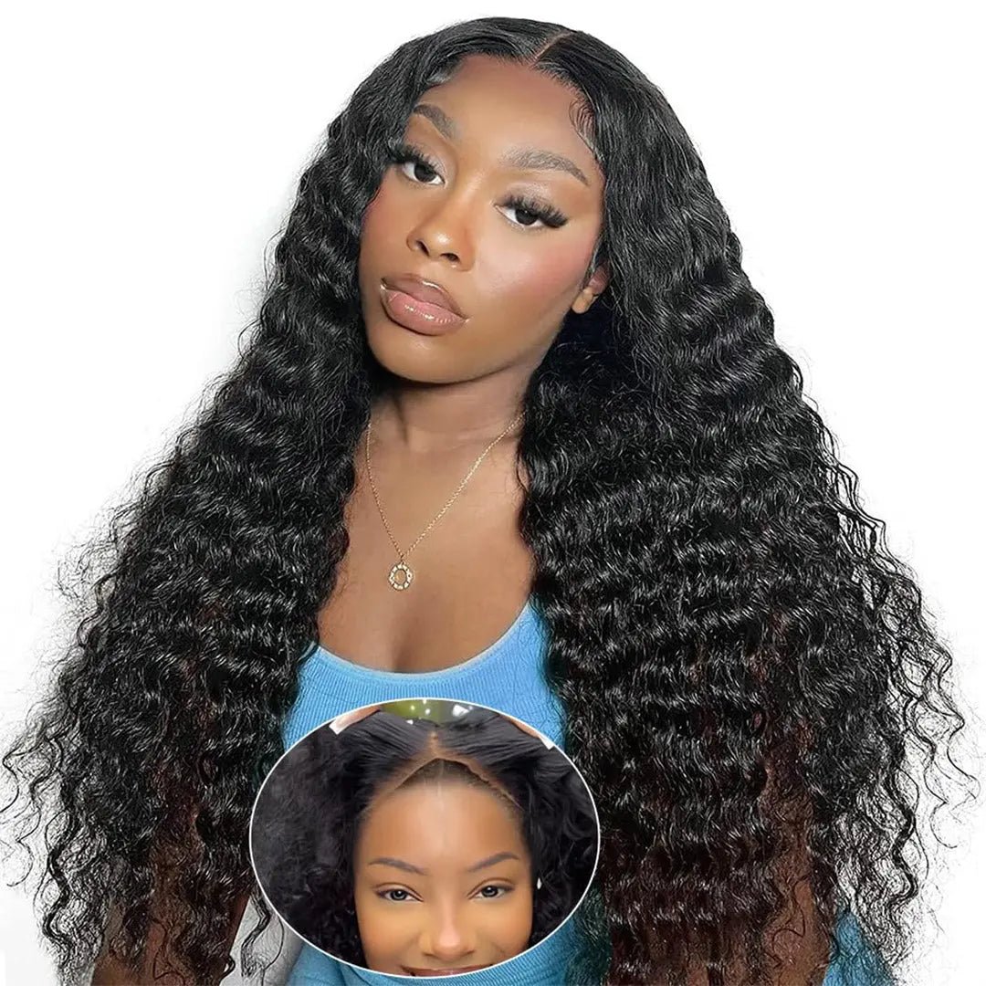 Wear Go Glueless Deep Wave Pre Cut HD Transaparent Lace Human Hair Wigs With Breathable Cap Air Wig - Geeta Hair - GeetaHair