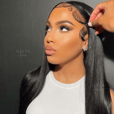 No Code Need: Glueless 13x4/6x4.5 Straight Wear & Go Pre Cut HD Transaparent Lace 100% Virgin Human Hair Wigs - Geeta Hair - GeetaHair