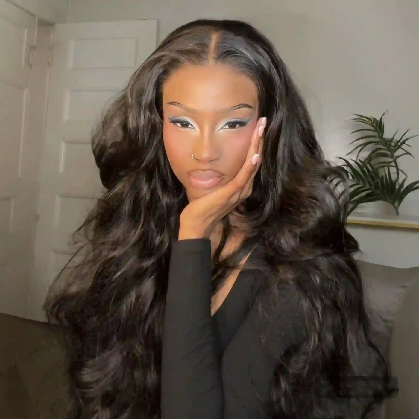 Geeta Full 250% Density Loose Body Wave Human Hair Wigs 13x4 Ocean Wave Lace Front Wigs with Curtain Bangs - GeetaHair