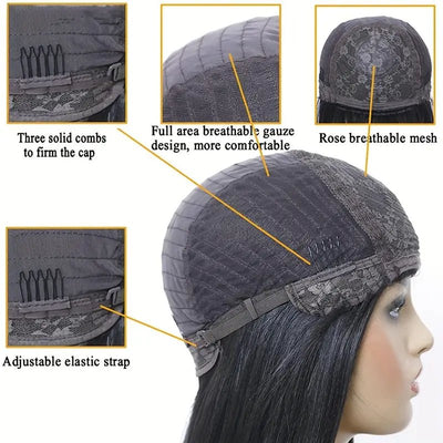 Short Straight Bob Wigs Blonde With Brown Pixie Cut Wig Full Machine Made Human Hair Wigs - GeetaHair