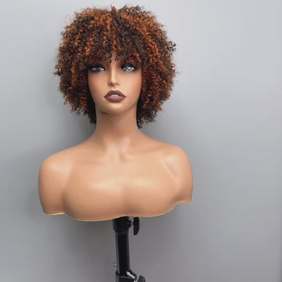 Bogo Sale: $169= 16" Wear Go Glueless Layer Straight Wig + Pixie Cut Color Bob Wig