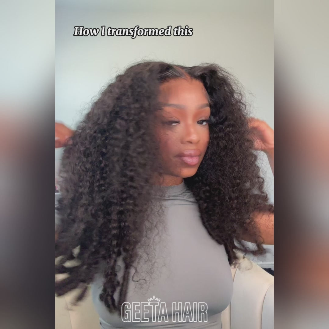 Burmese Curly 13x4 Lace Front Wig 100% Human Hair Wigs Curly Hair Pre Plucked Hairline Flash Sale