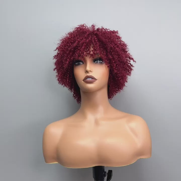 Bogo Sale: $169= 16" Wear Go Glueless Layer Straight Wig + Pixie Cut Color Bob Wig