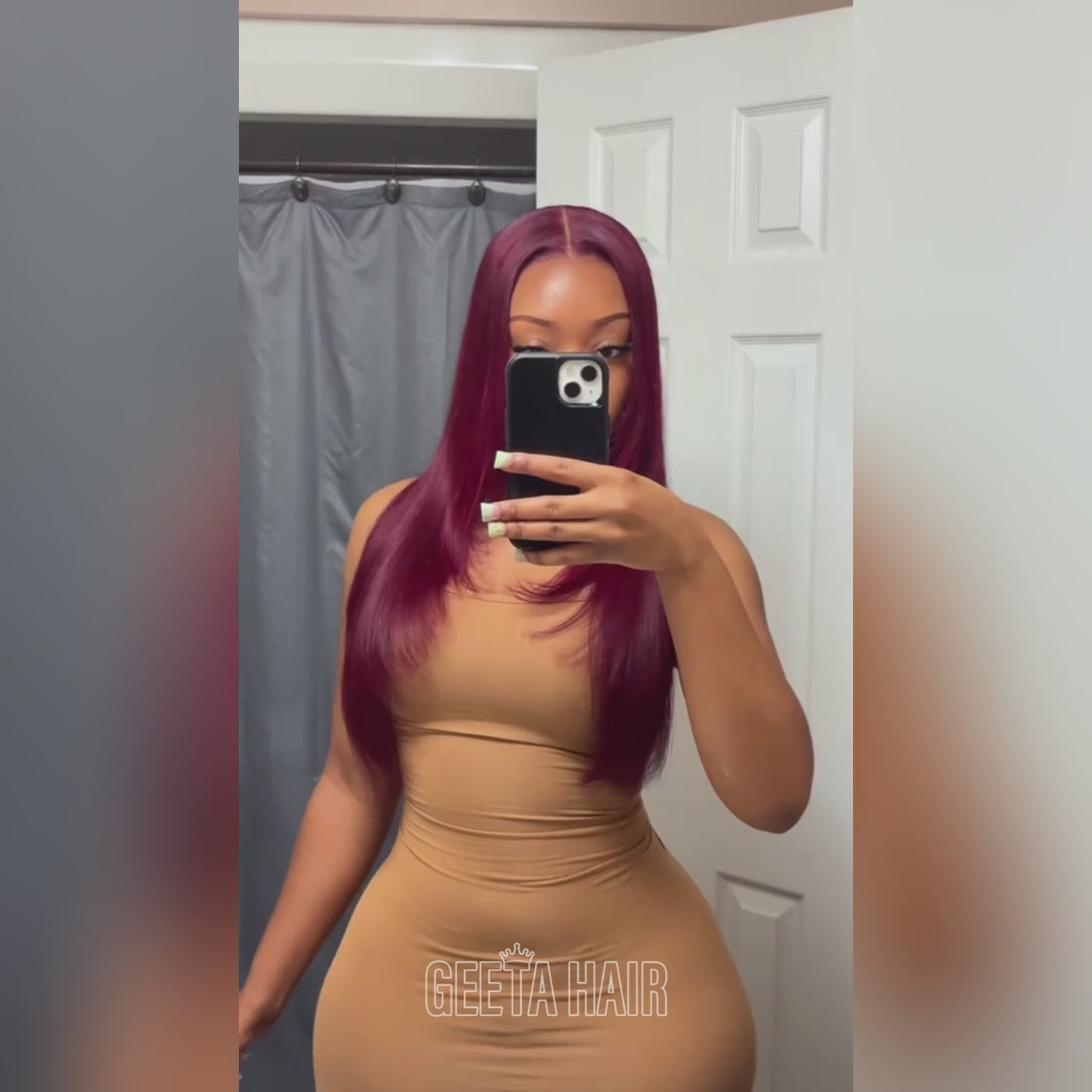 Burgundy 99j straight hair_video