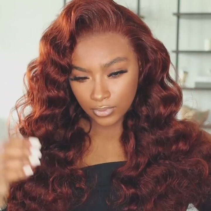 Reddish Brown Loose Deep Wave Undetectable HD Lace Front Wig  display picture 2