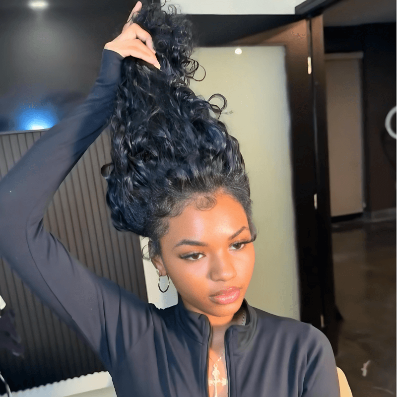 Geeta Hair 250% Density Bouncy Jerry Curly 13x4 Transparent Lace Front Wig Natural 100% Human Hair Wig