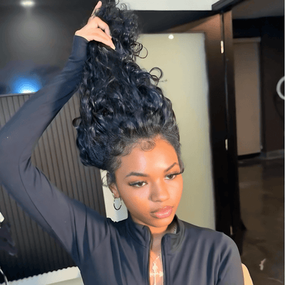 Geeta Hair 250% Density Bouncy Jerry Curly 13x4 Transparent Lace Front Wig Natural 100% Human Hair Wig