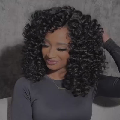 Full 300% Density Loose Bouncy Glueless Wig 13x4 Bouncy Curly HD Lace Front Wigs Pre Bleached Natural Hairline No Code Needed