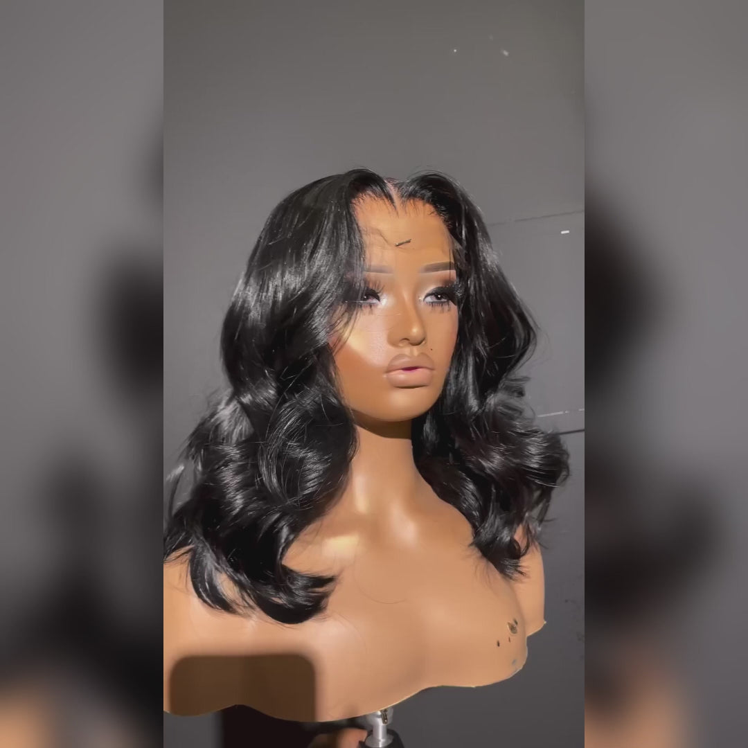 Wear And Go Glueless Human Hair Bob Wig Brazilian Body Ocean Wave 13x4 Lace Front Pre Plucked Human Wigs