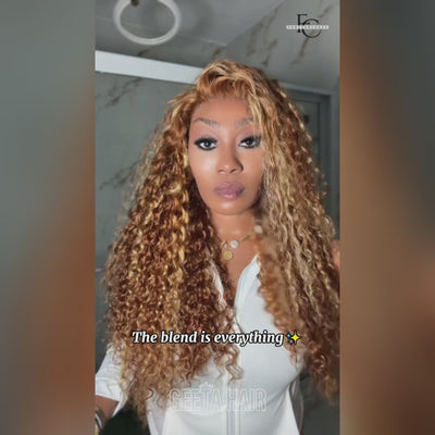 honey blonde highlight wig_video