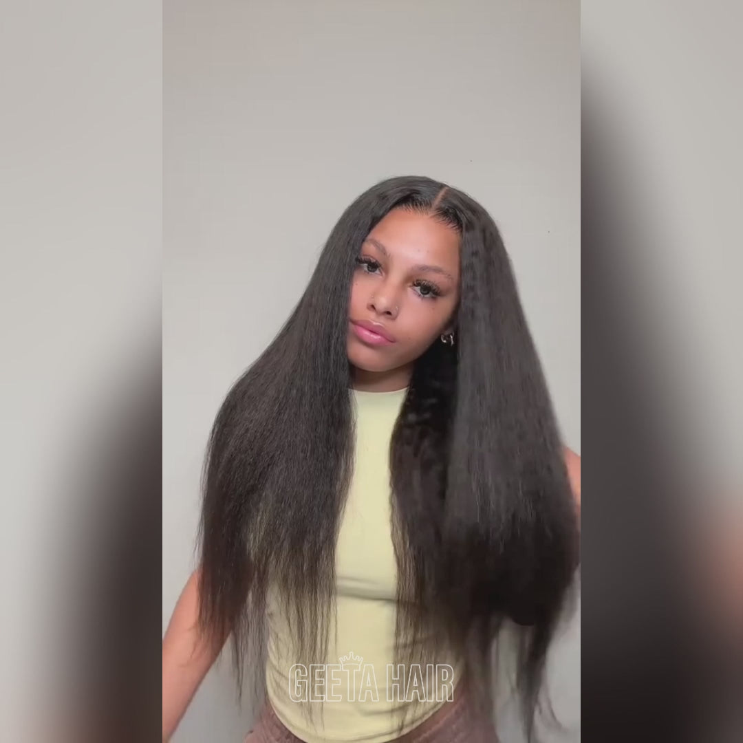 kinky straight wig 13x4 _video