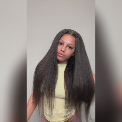 kinky straight wig 13x4 _video