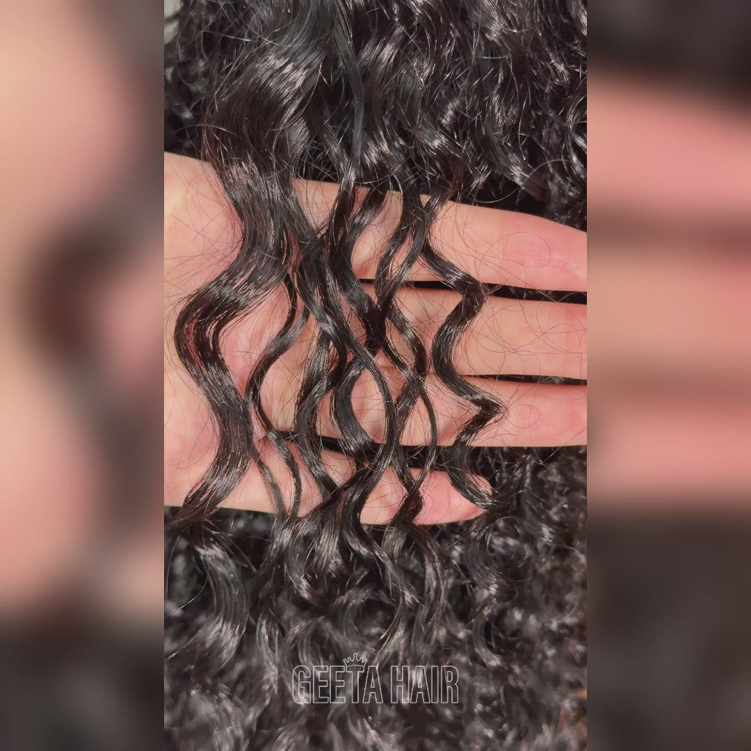  Two Natural Curl Patterns In One Glueless Human Hair Wig - Soft Water Curls With Volume And Movement_video