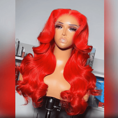 Intense Classy Red Body Wave 13x4 Lace Front Wig Glueless 4x4 Lace Human Hair Wigs - Geeta Hair - GeetaHair