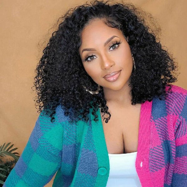 Flash Sale 69% Off Glueless Invisible HD Lace Front Pre Plucked Natural Hairline Curly Bob Wig - Geeta Hair - GeetaHair