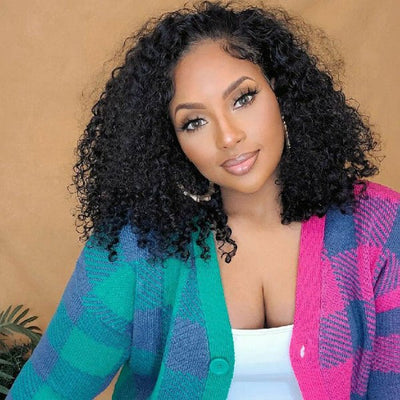 Flash Sale 69% Off Glueless Invisible HD Lace Front Pre Plucked Natural Hairline Curly Bob Wig - Geeta Hair - GeetaHair