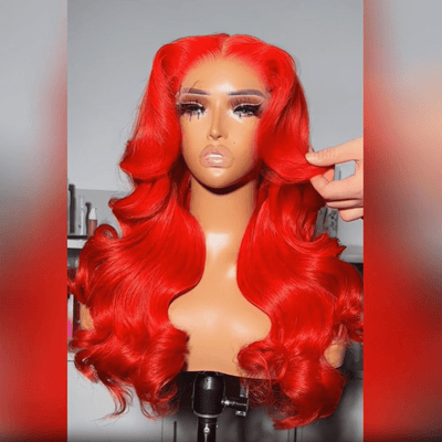 Intense Classy Red Body Wave 13x4 Lace Front Wig Glueless 4x4 Lace Human Hair Wigs - Geeta Hair - GeetaHair