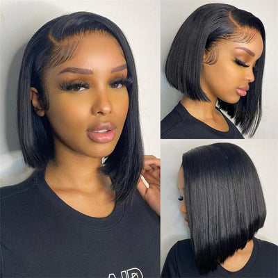 Geeta Short Straight Human Hair Wigs Glueless C - shaped Side Part Bob Wigs Flash Sale - GeetaHair