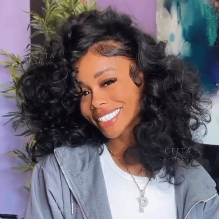 No Code Need: Loose Wave 4x4/13x4 Lace Front 180% Density Shoulder Length Wavy Human Hair Bob Wigs - Geeta Hair - GeetaHair