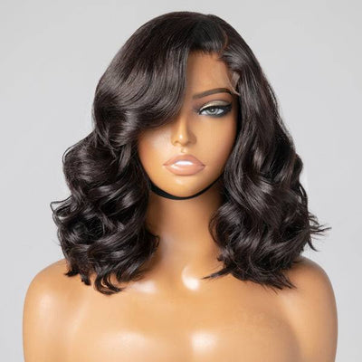 Flash Sale Short Body Wave Human Hair Wigs Glueless C - shaped Side Part Bob Wigs - Geeta Hair - GeetaHair