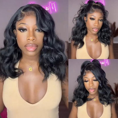 Flash Sale Short Body Wave Human Hair Wigs Glueless C - shaped Side Part Bob Wigs - Geeta Hair - GeetaHair