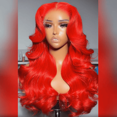 Intense Classy Red Body Wave 13x4 Lace Front Wig Glueless 4x4 Lace Human Hair Wigs - Geeta Hair - GeetaHair