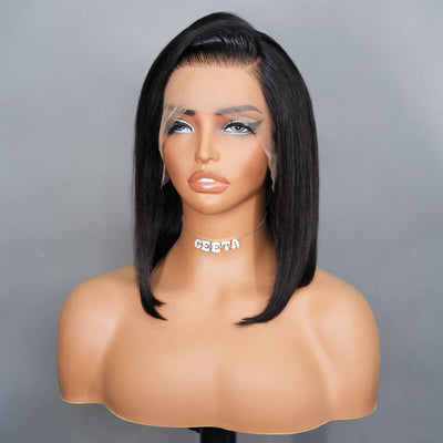 Geeta Short Straight Human Hair Wigs Glueless C - shaped Side Part Bob Wigs Flash Sale - GeetaHair