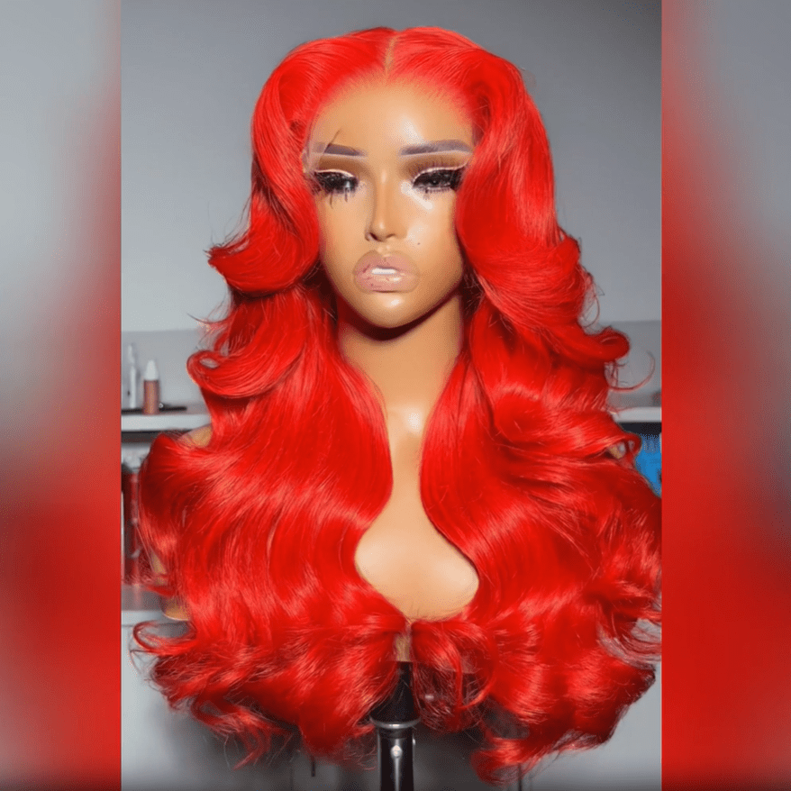 Intense Classy Red Body Wave 13x4 Lace Front Wig Glueless 4x4 Lace Human Hair Wigs - Geeta Hair - GeetaHair