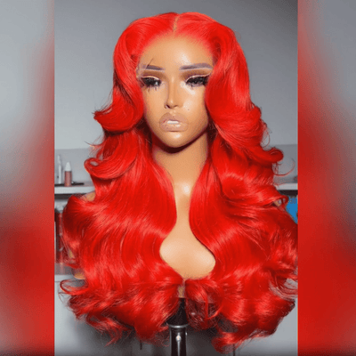 Intense Classy Red Body Wave 13x4 Lace Front Wig Glueless 4x4 Lace Human Hair Wigs - Geeta Hair - GeetaHair