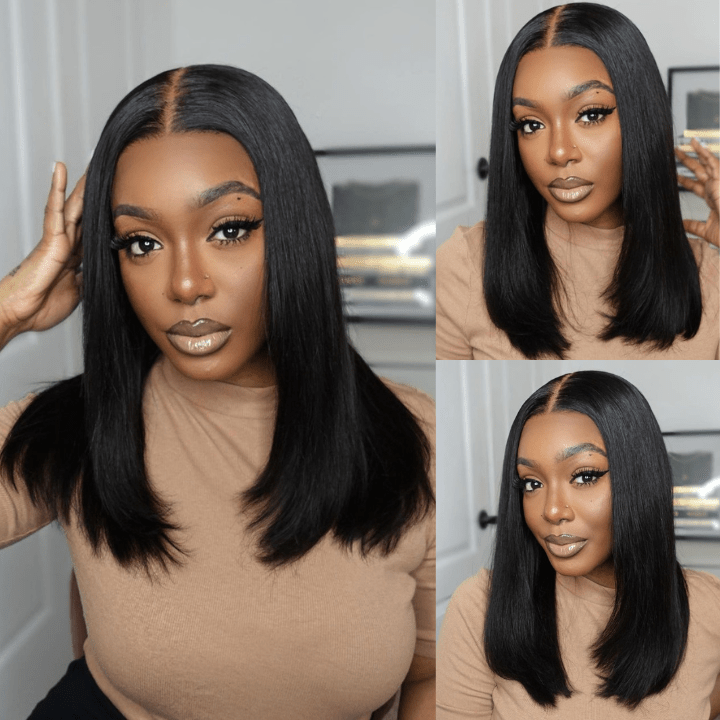 Straight Pre Plucked 4x4/13x4 HD Lace Shoulder Length Human Hair Bob Wigs - Geeta Hair - GeetaHair