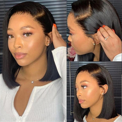 Straight Pre Plucked 4x4/13x4 HD Lace Shoulder Length Human Hair Bob Wigs - Geeta Hair - GeetaHair