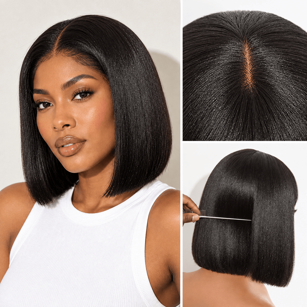 [24H Shipping] Natural Black & 613 Blonde Straight Glueless Wig