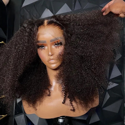 Afro Kinky Curly Type 4C Hairline Kinky Edge 13x4 HD Lace Front Wig 250% Density - Geeta Hair - GeetaHair